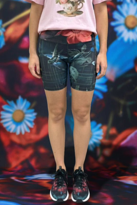 Shannon Phone Pocket Bike Shorts Midnight Avery Glitch