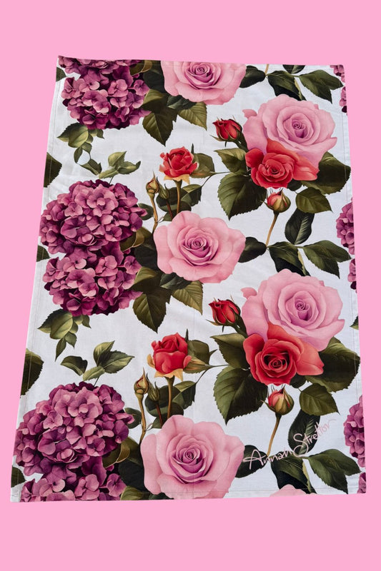 Tea Towel Love in the Mist – Annah Stretton floral kitchenware