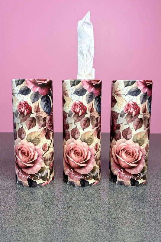 Tissue Cylinder 3 Pack - Heart Rose