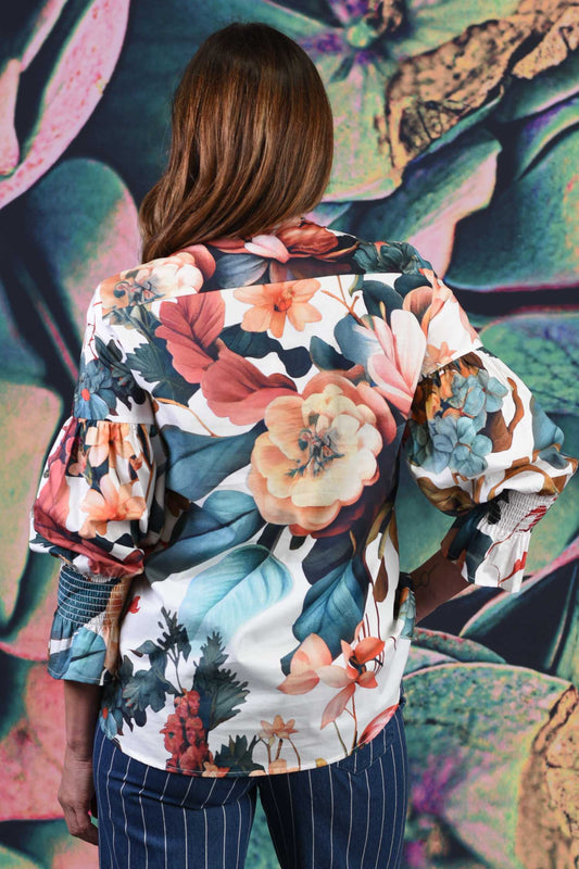 Women’s floral cotton blouse NZ