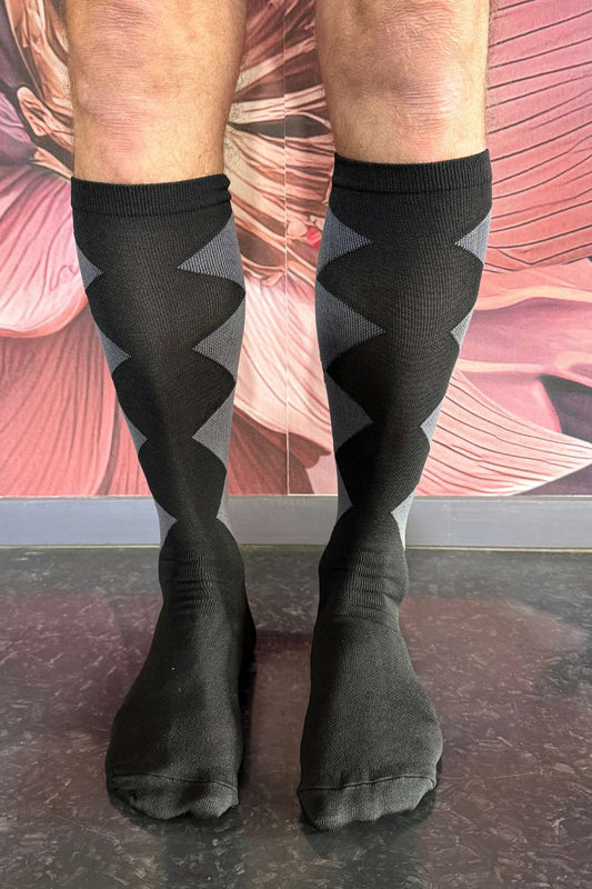 Unisex Compression Socks - Black Diamonds