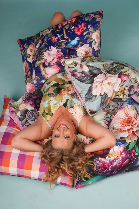 Velvet Pillow Case - Forest of Birds