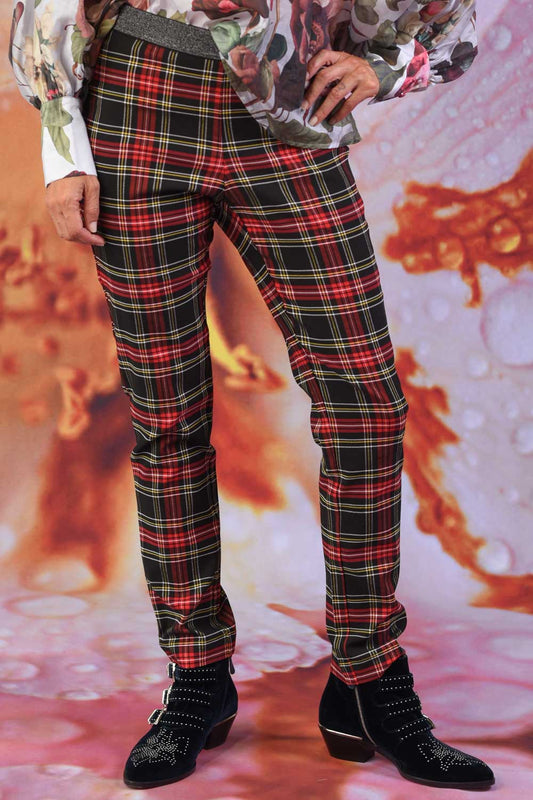 Vita Aura Narrow Leg Pants - Plaid