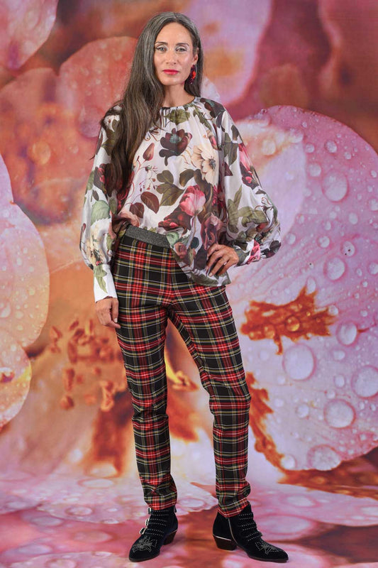 Vita Aura Narrow Leg Pants - Plaid