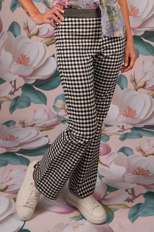 Annah Stretton Vita Flare Pants Black Check