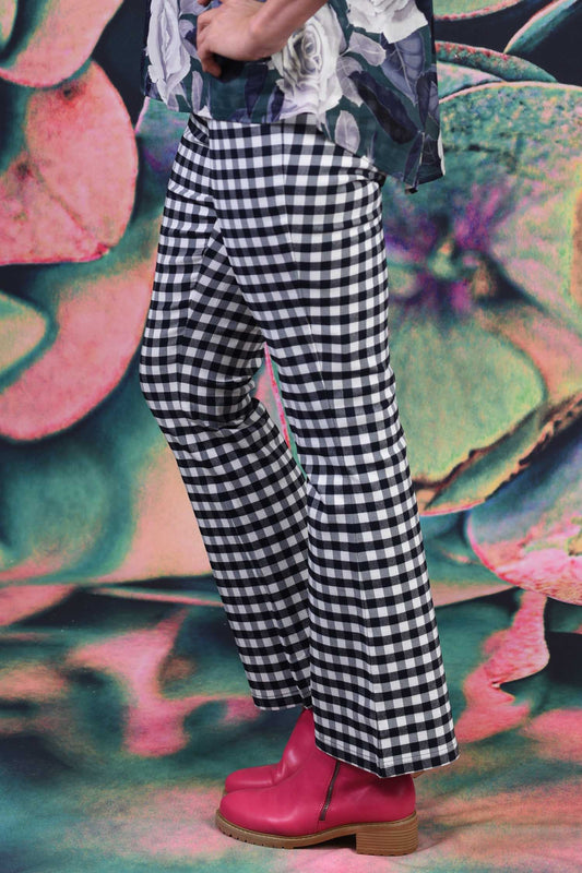 Vita Flare Pant - Navy Check