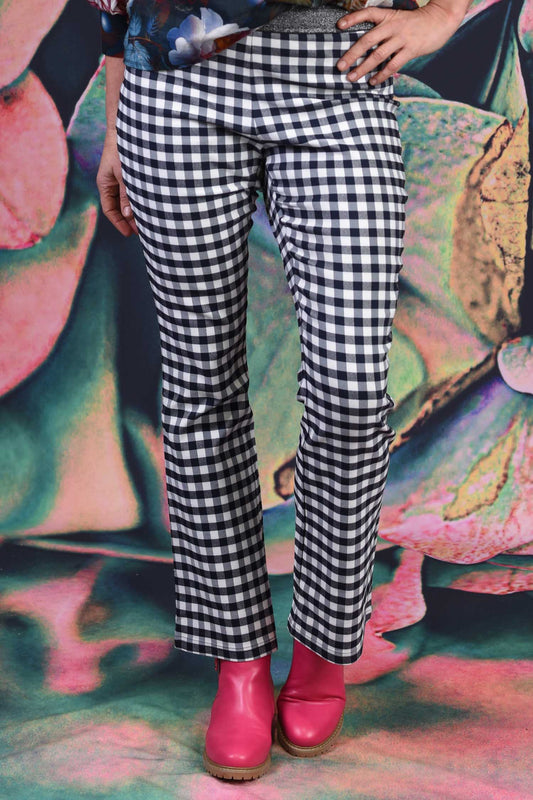 Vita Flare Pant - Navy Check