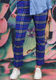 Vita Straight Leg Pant - Colbalt Plaid