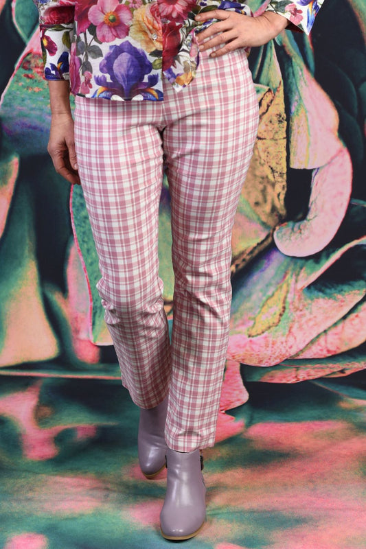 Vita Straight Leg  Pants - Pink Check