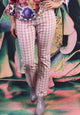 Vita Straight Leg Pants - Pink Check