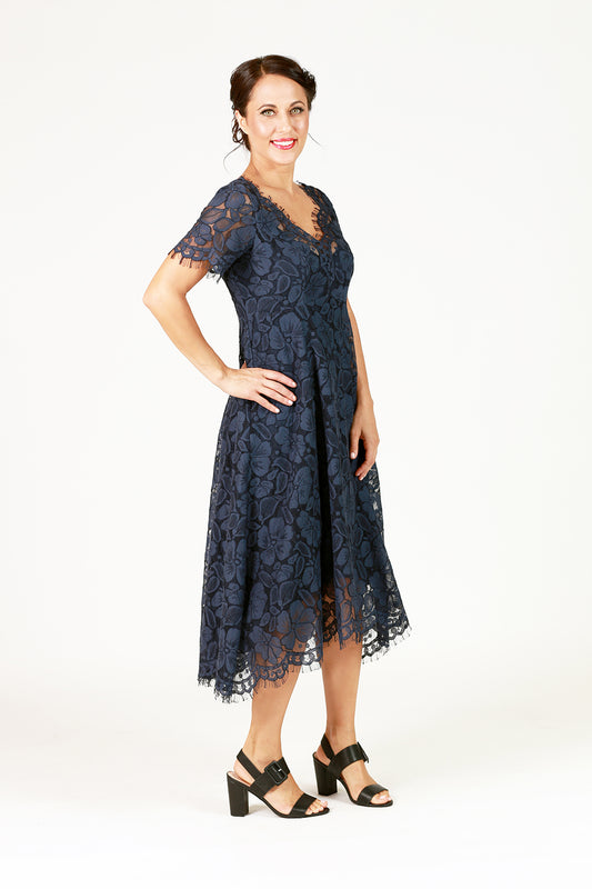 Annah Stretton Moon Flower Dress Navy