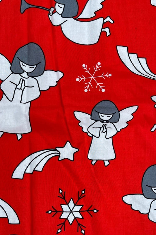 Festive red cotton scarf Annah Stretton holiday décor
