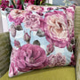 AS Floral Velvet Cushion -Sky Peony