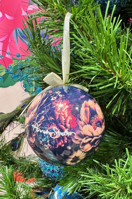 Night Garden print Christmas tree decorations set