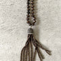 Crystal Tassel Necklace - Slate