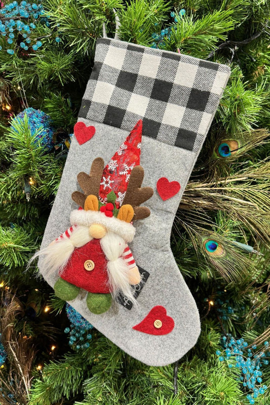 Annah Stretton Mrs. Claus Christmas Stocking Grey