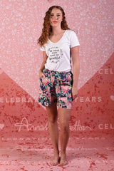 100% cotton floral print shorts