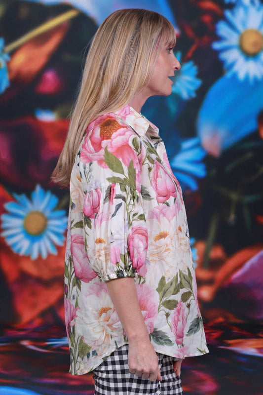 Bubbles Of Joy Blouse - Floral Symphony