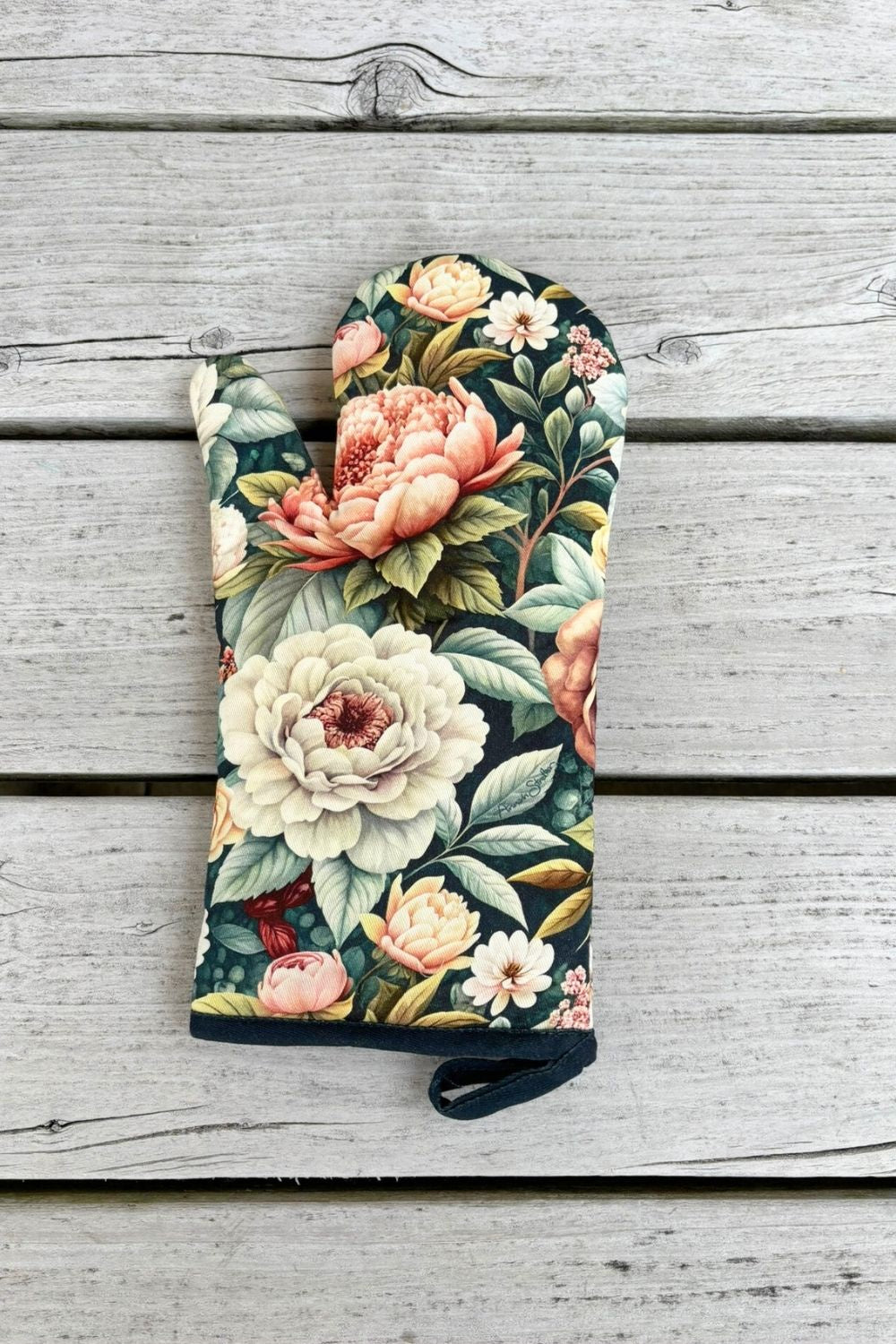 Spring Serenade floral oven mitt Annah Stretton