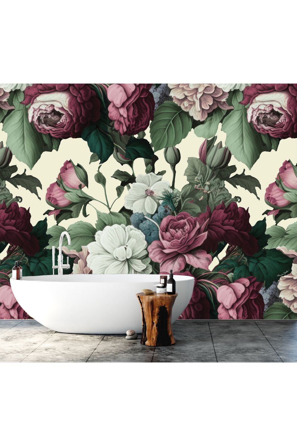 Cream J'adore Roses Floral Mural Wallpaper - 2.7m x 3m