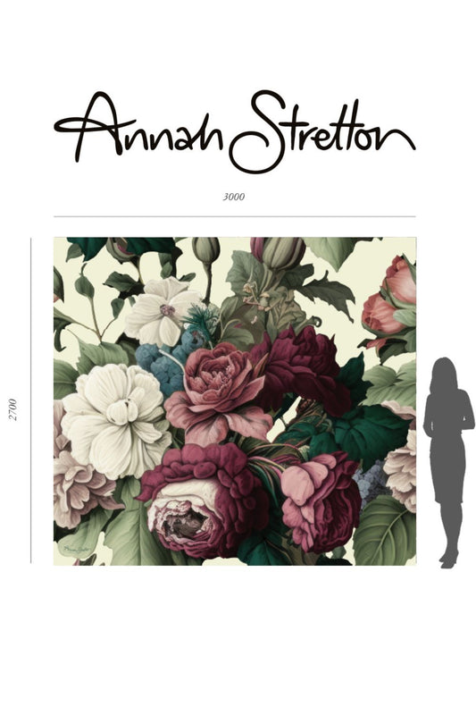 Cream J'adore Roses Floral Mural Wallpaper - 2.7m x 3m