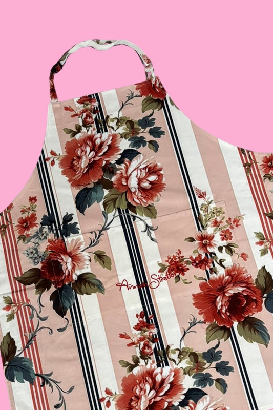 Spring Lines floral cooking apron with pockets NZ designer