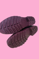 Deep wine ankle rain boots women