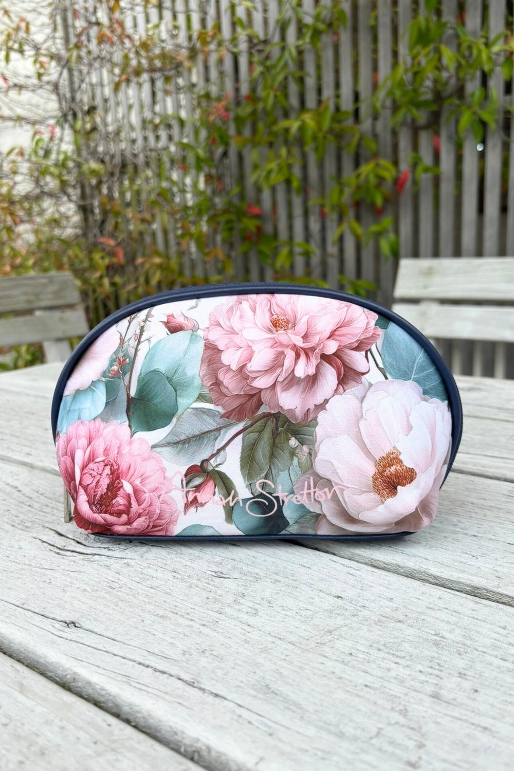 Large Garden Charm floral cosmetic bag