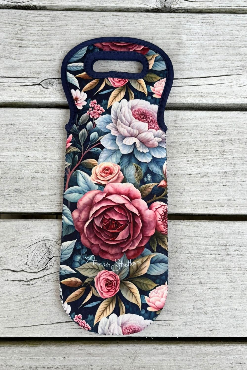 Spring Serenade floral wine gift carrier