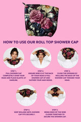 How to use the Annah Stretton Roll Top Shower Cap – step by step instructions
