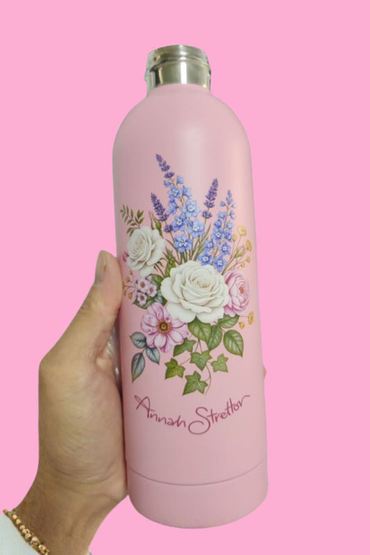 AS Water Bottle - Pink Flower Bomb | PRE ORDER LATE NOV