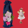 AS Wine Gift Bag - Navy Floral With White Francie Angel