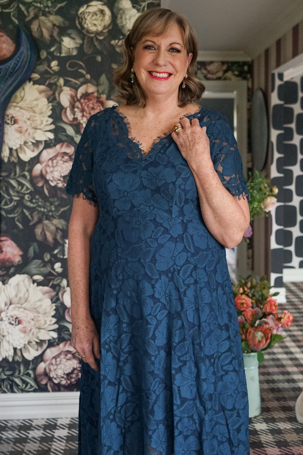 Moon Light Lace Dress Slate Teal Occasion Dress Annah Stretton Moon Light Lace Dress Slate Teal Occasion Dress Annah Stretton