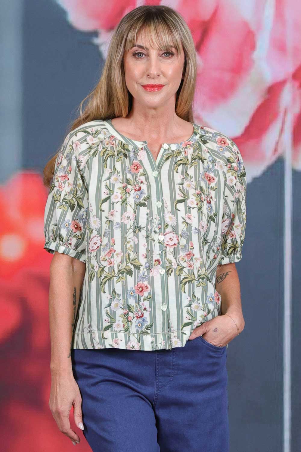 Amelie Bambi Top- Meadow Stripes | PRE ORDER - MID SEPTEMBER