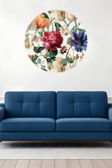 Elegant floral circular wall mural