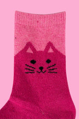 Cosy Blend Cat Socks - Includes Wool - Candy - Multi Pack Of 3