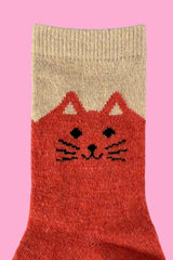 Cosy Blend Cat Socks - Includes Wool - Candy - Multi Pack Of 3