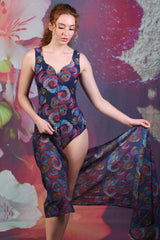 Model wearing Violet Rose Bather - Mad Rose by Annah Stretton