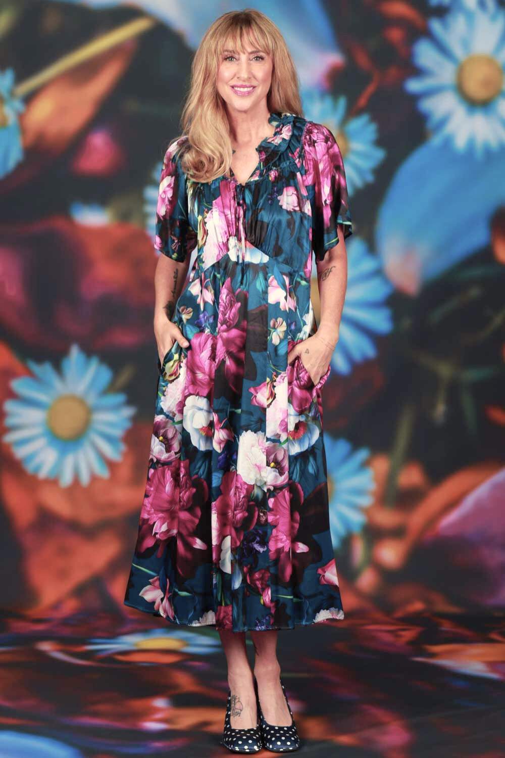 Deliah Dress Petal Chorus floral midi dress
