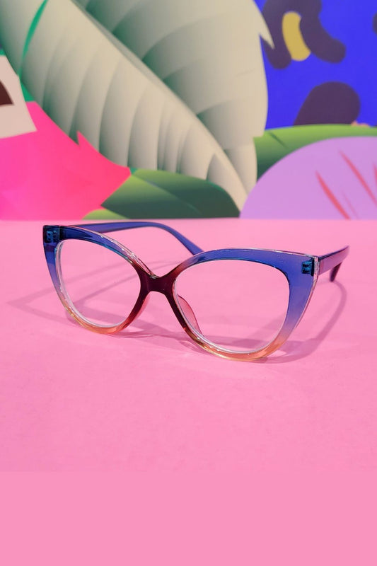Eleanor Reading Glasses - Blue Illusion  +1.5
