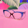Eleanor Reading Glasses - Blue Illusion  +1.5