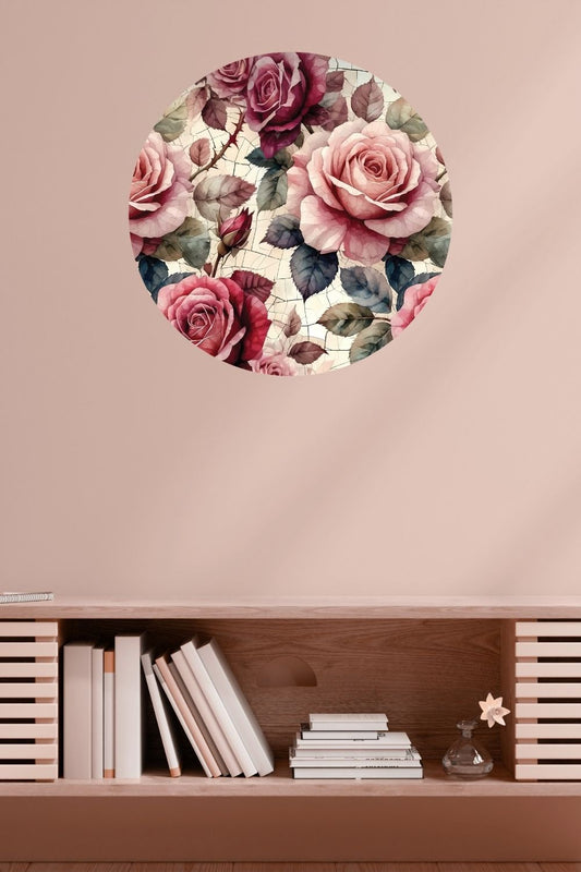 Circle Mural - Heart Rose