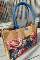 Jute Bag - Heart Rose