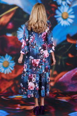 Enchanted Garden tiered midi dress with pockets