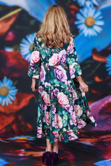 V neck tiered A line dress Annah Stretton