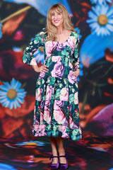 Magic Dress Navy Reverie side zip pockets