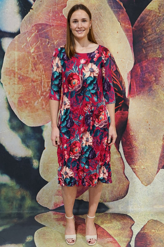 Nancy Pleated Dress - Blooming Love