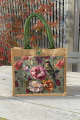 Peony Aviary  Mini Jute Bag
