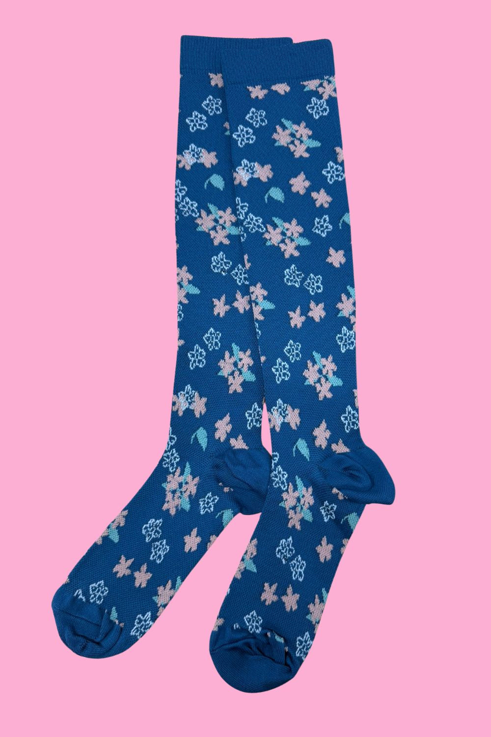AS Compression Sock - Light Sapphire Floral – Annah Stretton