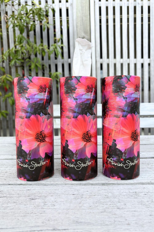 Annah Stretton Fractured Florals tissue cylinder refillable car tissues